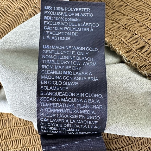 White House Black Market Kimono Sleeve Blouse Olive Floral Large - Picture 10 of 14